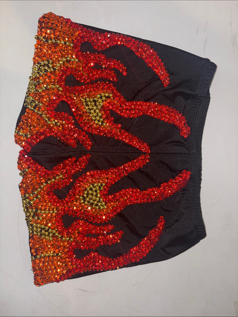 #141 NEW SMALL Black Women's Embellished Flame Shorts